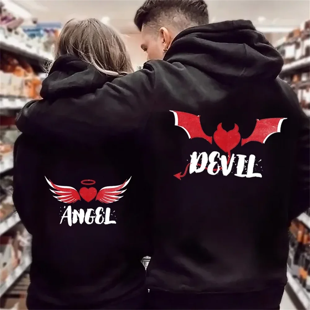 Angel and Demon Couple Hoodies